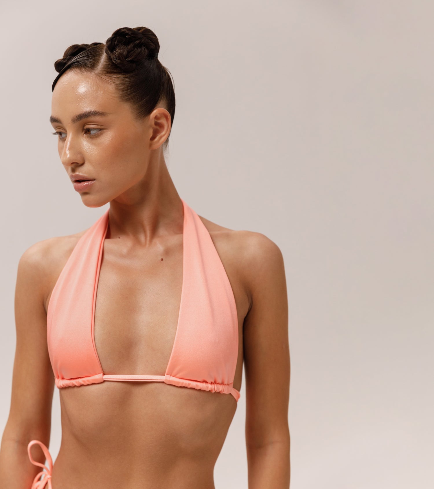 Front view of the Wealthywet 1994 swimwear top in Flamenco