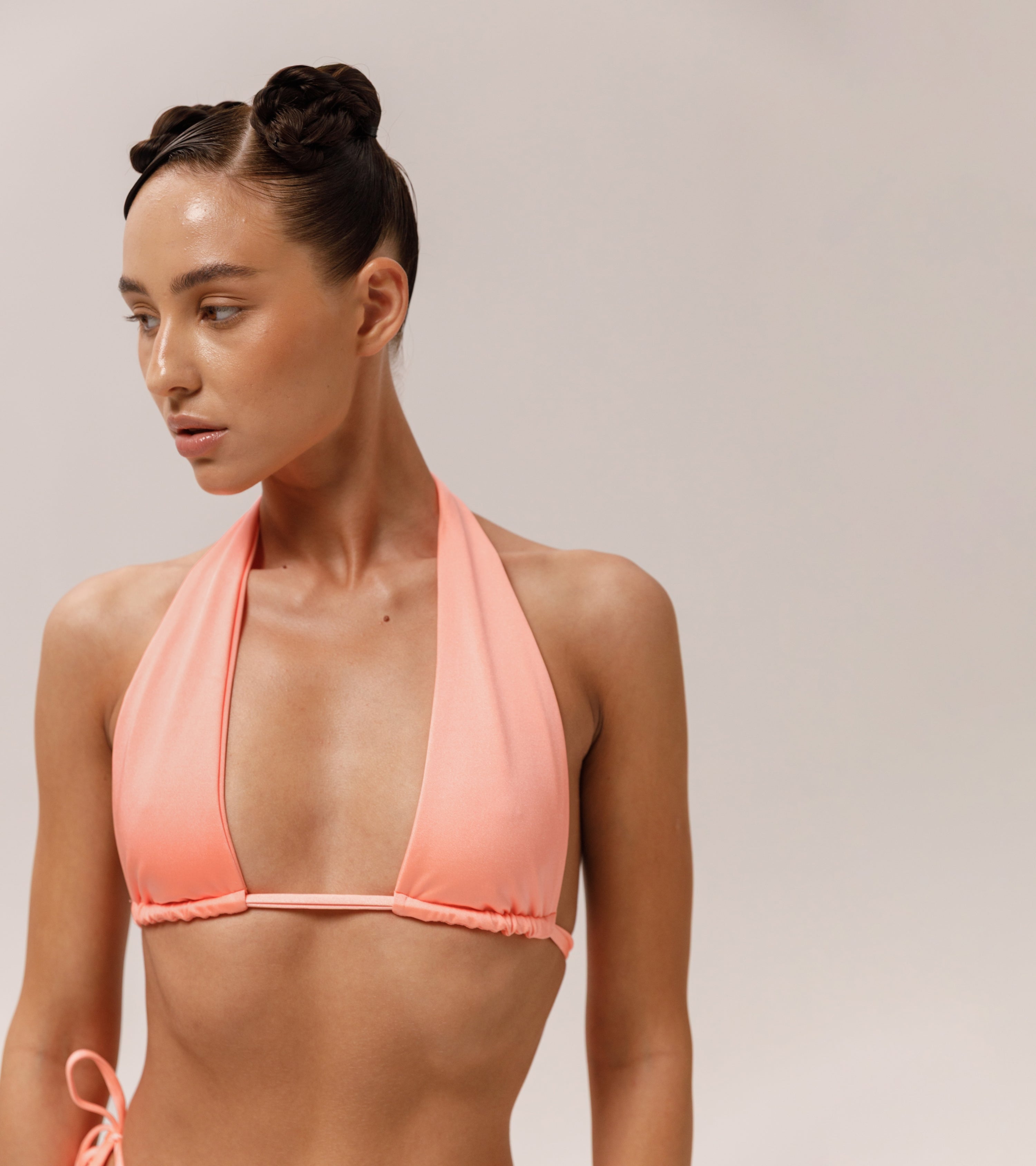 Front view of the Wealthywet 1994 swimwear top in Flamenco